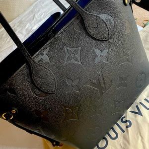 LV Neverfull MM Monogram Empreinte leather black